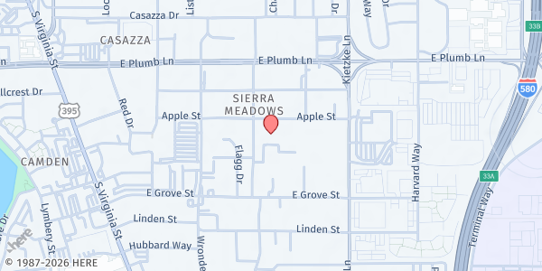 Map showing Echo Loder ES at 600 Apple St, Reno, NV