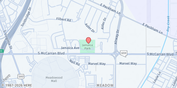 Map showing Jamaica Park at 1000 Jamaica Ave., Reno, NV