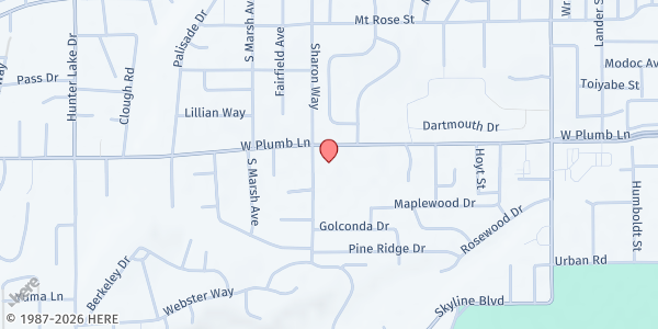 Map showing Jessie Beck Elementary School at 1900 Sharon Way, Reno, NV