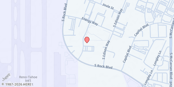 Map showing MAP Emergency Food Pantry (Northern Nevada Members Assistance Program) at 570 Reactor Way, Reno, NV