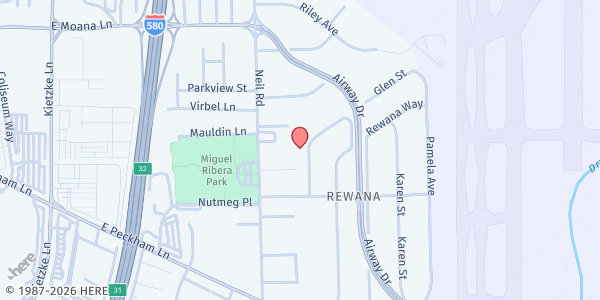 Map showing Mariposa Academy at 3875 Glen St., Reno, NV