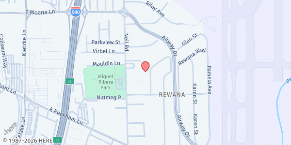 Map showing Mariposa Language & Learning Academy at 3875 Glen St., Reno, NV