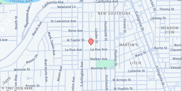 Map showing Mt. Rose Elementary School at 915 Lander ST, Reno, NV
