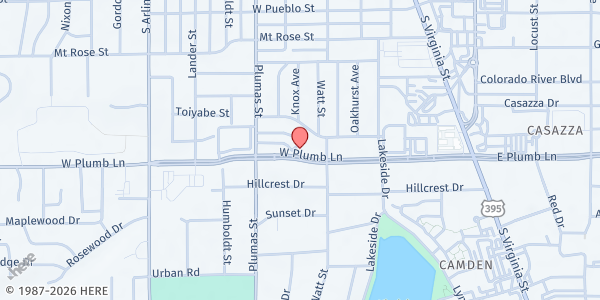 Map showing Nations Finest at 419 W Plum Lane, Reno, NV