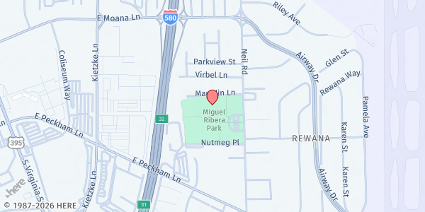 Map showing Neil Road Recreation Center at 3925 Neil Rd, Reno, NV