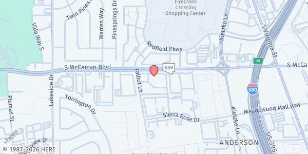 Map showing Nevada Urban Indians at 6512 S McCarran Blvd., Reno, NV