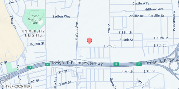 Map showing Northern Nevada Public Health - Reno at 1001 E 9th St, Reno, NV