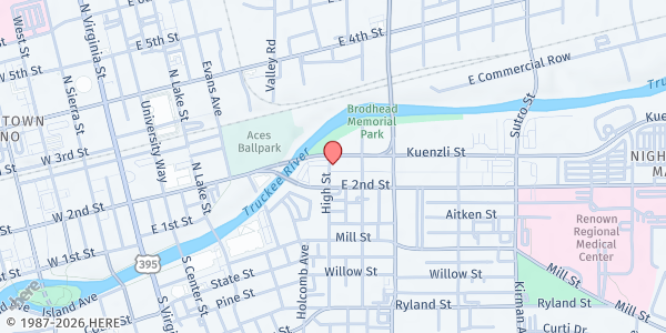 Map showing Park Manor Apartments at 33 S. Park St., Reno, NV
