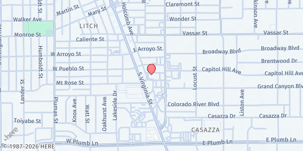 Map showing Rainshadow Charter High School - Food Distribution Center at 121 Vesta St, Reno, NV
