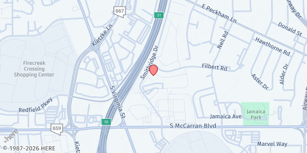 Map showing Rehoboth Holy Temple at 700 C Smithridge Dr, Reno, NV