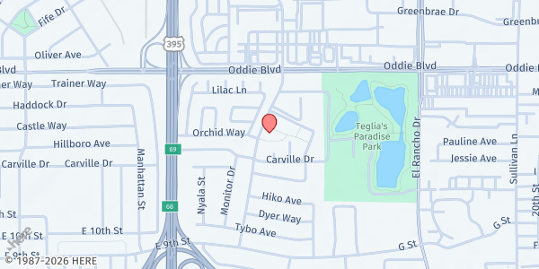 Map showing Reno Housing Authority at 1400 Silverada Blvd., Reno, NV