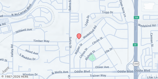 Map showing Reno-Sparks SDA Church at 1555 Wedekind Rd., Reno, NV
