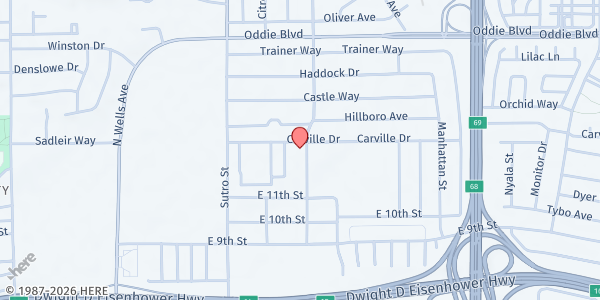 Map showing Second Baptist Church at 1265 Montello St, Reno, NV