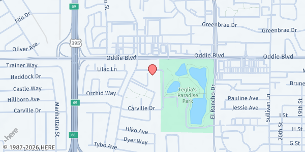 Map showing Sierra Manor Apts at 2350 Paradise Dr, Reno, NV
