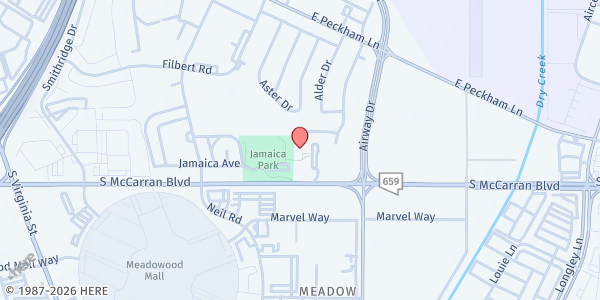Map showing Silver Sage Senior Residence McCarran at 4885 S. McCarran Blvd, Reno, NV