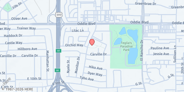 Map showing Silverada Manor at 1400 Silverada Blvd., Reno, NV