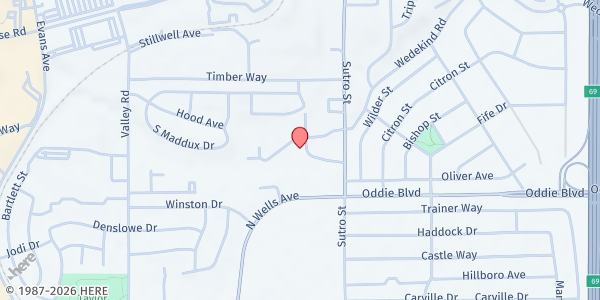 Map showing Silvercrest Residence at 1690 Wedekind Rd., Reno, NV