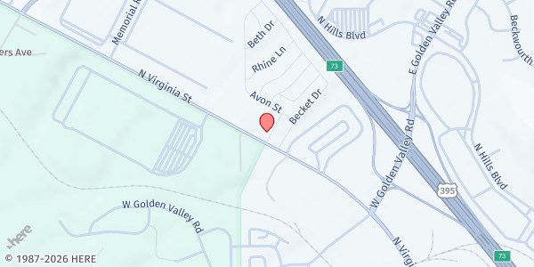 Map showing Skyline Mobile Home Park at 7900 N Virginia St, Reno, NV