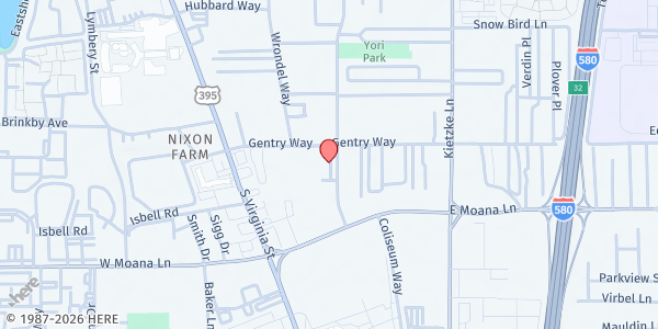 Map showing Spread the Word Nevada at 290 Gentry Way, Reno, NV