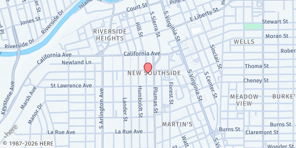Map showing Steps to New Freedom at 210 Marsh Ave #100, Reno, NV