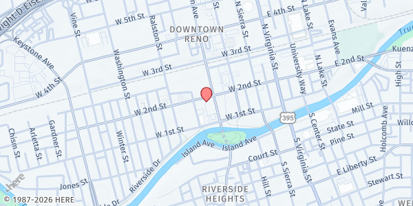 Map showing The Friar's Pantry at St. Thomas Aquinas Cathedral at 310 W 2nd St., Reno, NV