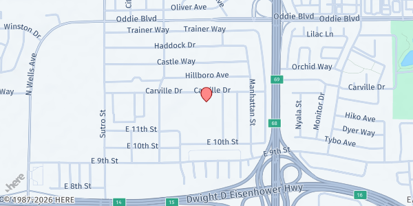 Map showing Traner Middle School at 1700 Carville Dr., Reno, NV