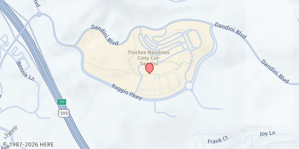 Map showing Truckee Meadows Community College at 7000 Dandini Blvd, Reno, NV