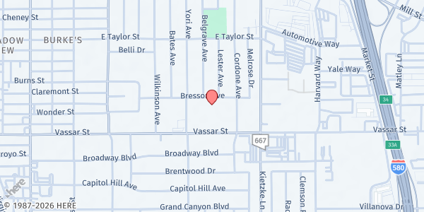 Map showing Vaughn Middle School at 1200 Bresson Ave, Reno, NV