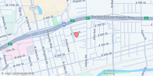 Map showing Vintage at Citi Vista Apartments at 650 Record St, Reno, NV