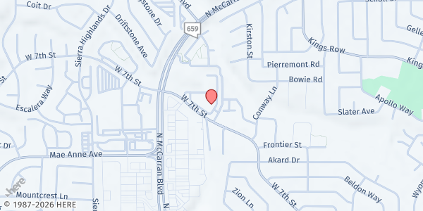 Map showing Vintage Hills Apts at 4195 W. 7th St, Reno, NV