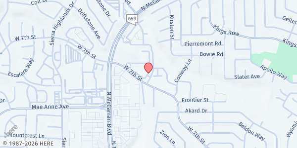 Map showing Vintage Hills Senior Apartments at 4195 W. 7th St, Reno, NV