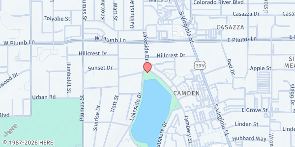 Map showing Virginia Lake Park at 1980 Lakeside Dr, Reno, NV
