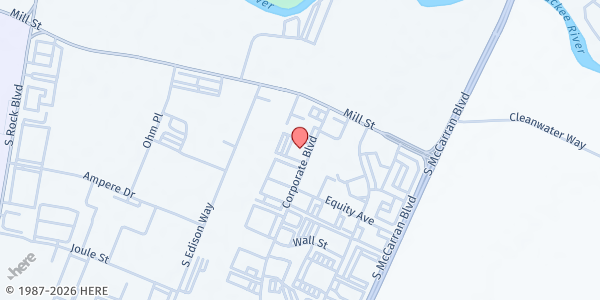 Map showing Washoe Inspire at 1155 Corporate Blvd, Reno, NV