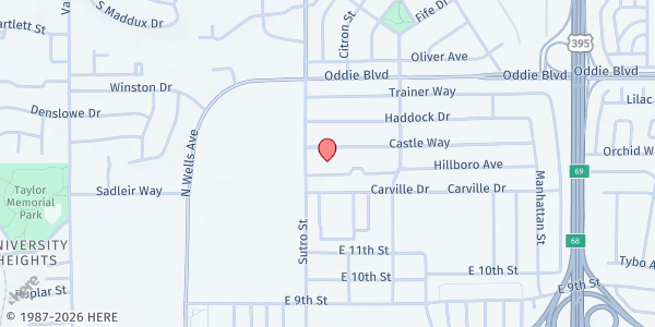 Map showing Willie J. Wynn Senior Apartments at 1202 Hillboro Ave., Reno, NV