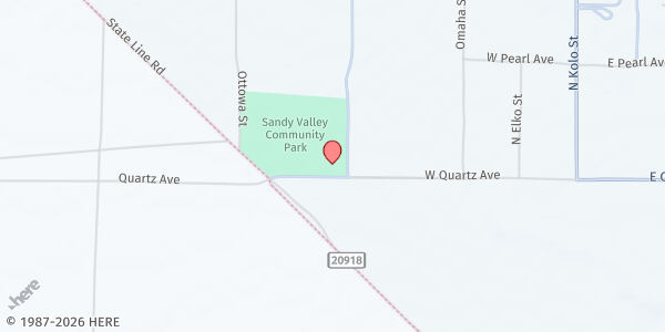 Map showing Sandy Valley Community Center at 650 W. Quartz Ave., Sandy Valley, NV