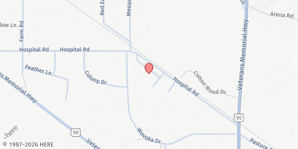 Map showing Walker River Senior Center at 1031 Hospital Rd, Schurz, NV