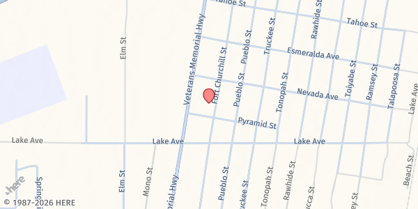 Map showing Silver Springs Senior Center at 2945 Ft Churchill St, Silver Springs, NV