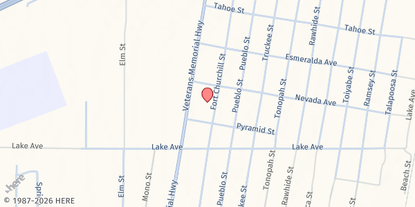 Map showing Silver Springs Senior Center at 2945 Ft Churchill St, Silver Springs, NV