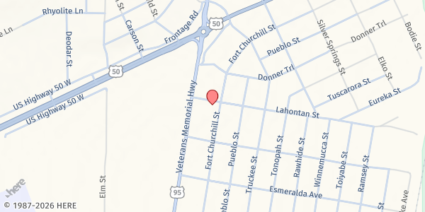 Map showing Silver Stage Food Pantry at 1290 Lahontan St., Silver Springs, NV