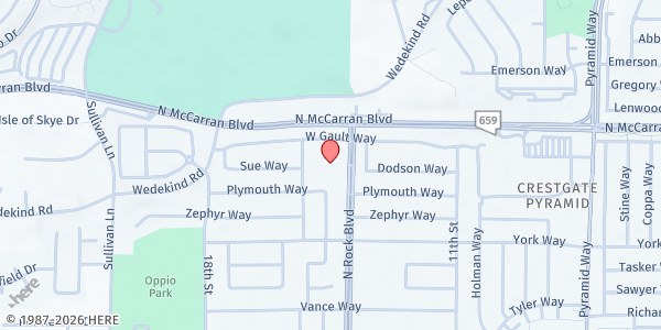 Map showing Bethel AME Church at 2655 N Rock Blvd., Sparks, NV