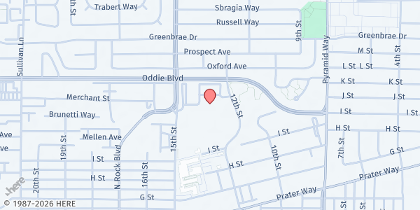Map showing Community Food Pantry at 1135 12th St, Sparks, NV
