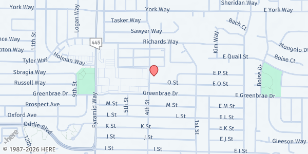 Map showing Greenbrae Elementary at 1840 4th St, Sparks, NV