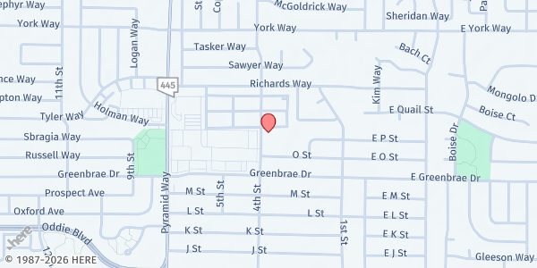 Map showing Greenbrae Elementary School at 1840 4th St., Sparks, NV