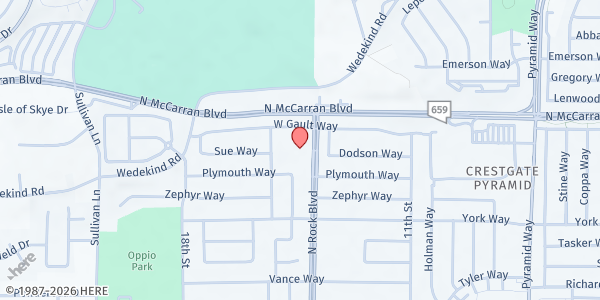 Map showing Kids Cafe Dinner Program - Sparks at 2655 N. Rock Blvd., Sparks, NV