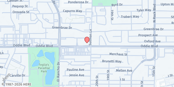 Map showing Oddie Boulevard & Sullivan Lane at 1305 Sullivan Ln., Sparks, NV