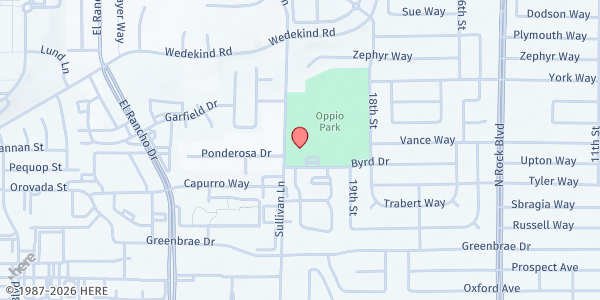 Map showing Risley Elementary at 1900 Sullivan Way, Sparks, NV