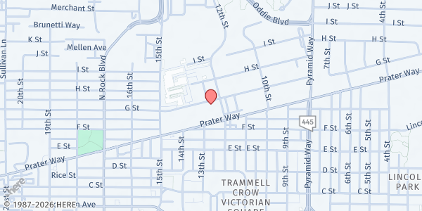 Map showing Robert Mitchell Elementary School at 1216 Prater Way, Sparks, NV