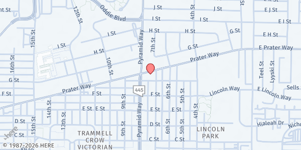 Map showing Sierra Crest Senior Apartments at 795 Prater Way, Sparks, NV
