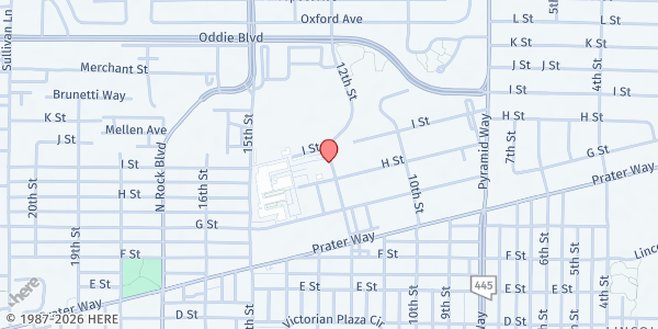Map showing Sparks FRC at 921 12th St, Sparks, NV