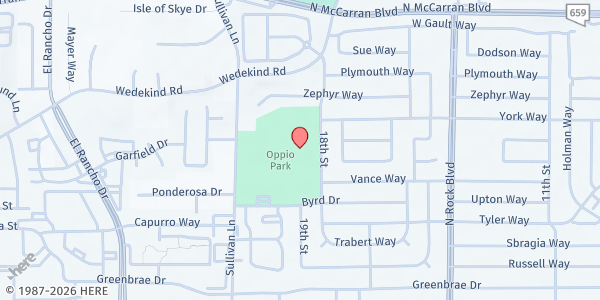Map showing Sparks Middle at 2275 18th St, Sparks, NV